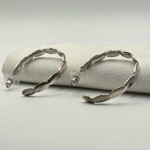 Kendra Scott Brooke Hoop Earrings Rhodium Plated Posts 1.5"